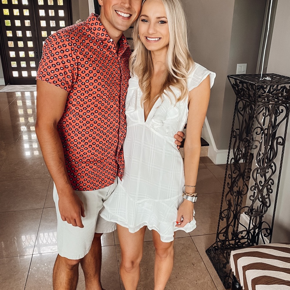 White revolve dress